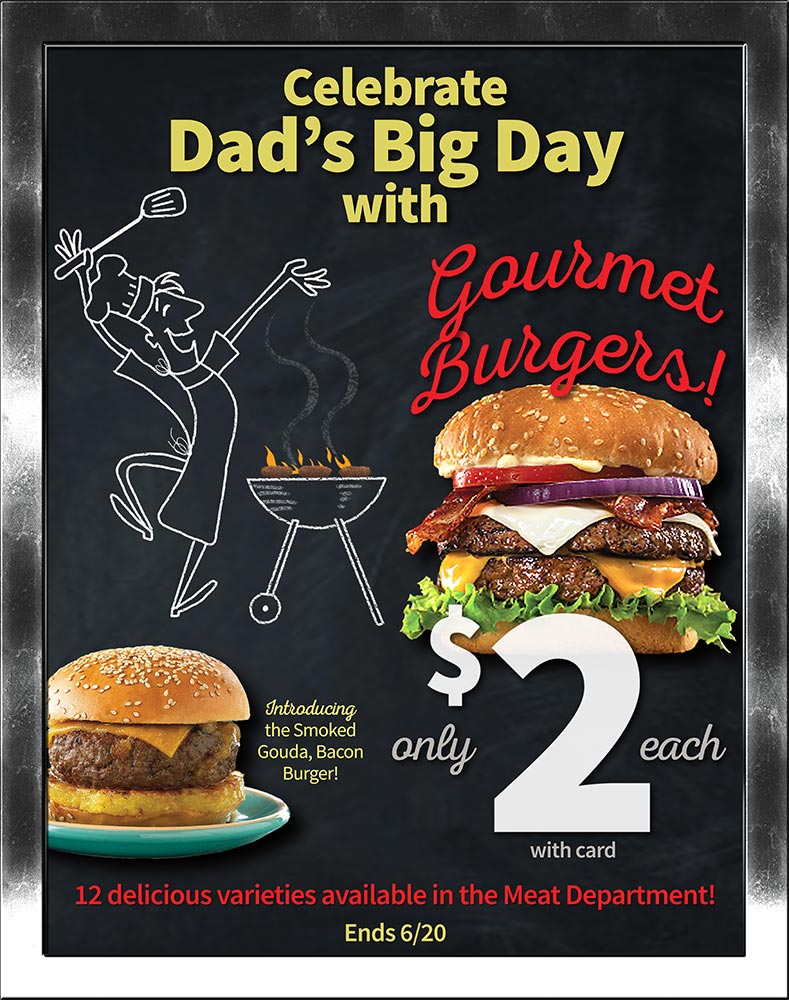 Fallon Ray Art Graphic Design Layout Illustration Poster Iron Man Sign Stanchion Food City Fathers Day Gourmet Burgers